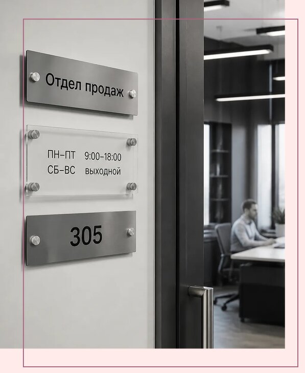 Офисные таблички на дверь в Рузаевке по цене от 5080 р. | Аванза-Рзв
