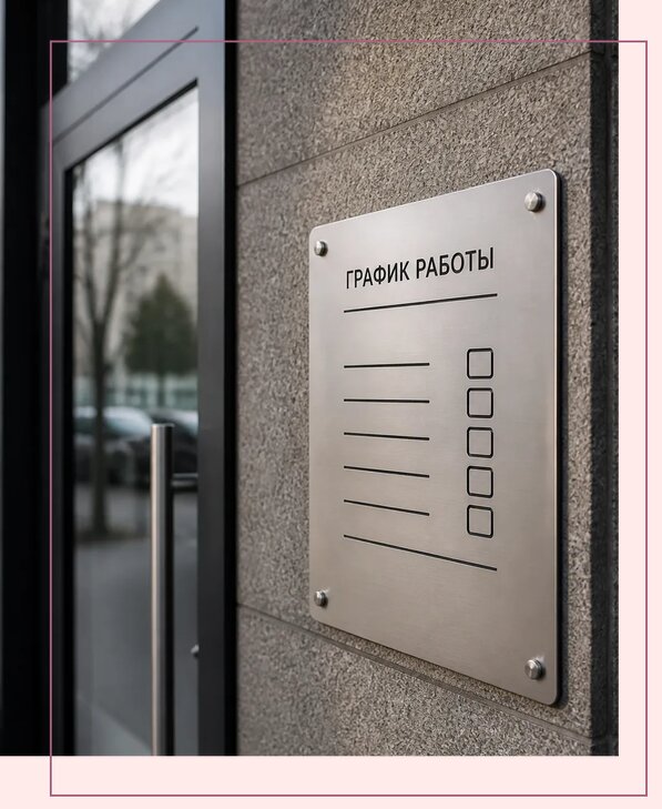 Табличка часы работы в Рузаевке по цене от 3007 р. | Аванза-Рзв